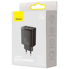 Сетевое зарядное устройство Baseus 30W Dual USB-A/USB-C CCXJ-E01 Black