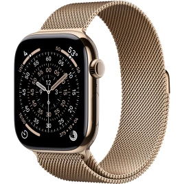 Смарт-часы Apple Watch Series 11 42mm Gold Titanium Case with Gold Milanese Loop