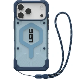 Чехол UAG MagSafe Pathfinder Clear для iPhone 17 Pro (с шнурком) Active Blues Lanyard