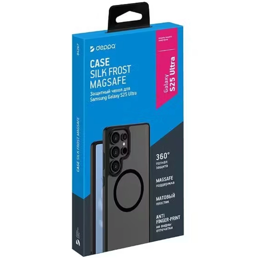 Чехол Deppa Silk Frost MagSafe для Samsung Galaxy S25 Ultra 84267 Black фото 2