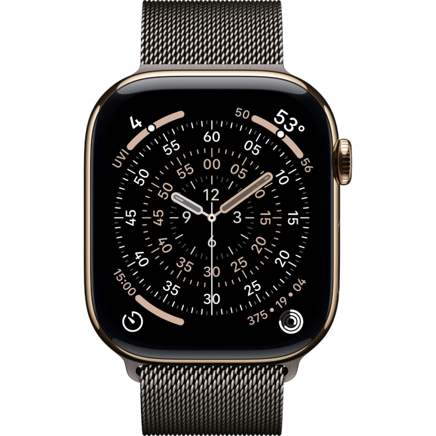 Смарт-часы Apple Watch Series 11 42mm Gold Titanium Case with Slate Milanese Loop фото 2