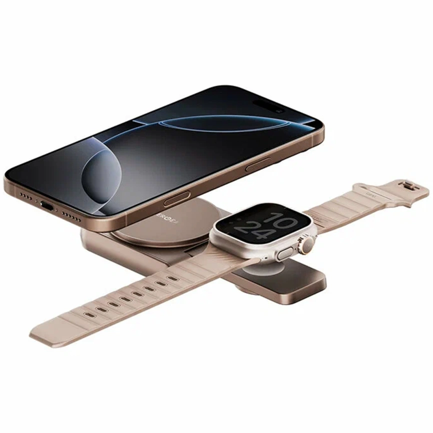 Беспроводное зарядное устройство EnergEA MagDuo Qi2 (2 в 1) Gold (MAG-DUO-GLD) фото 6