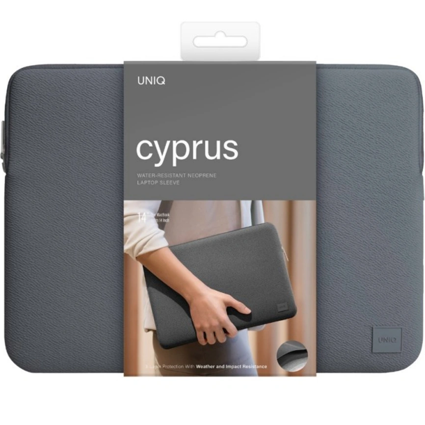 Чехол-папка Uniq Cyprus Laptop Sleeve для ноутбуков 14" Onyx фото 2