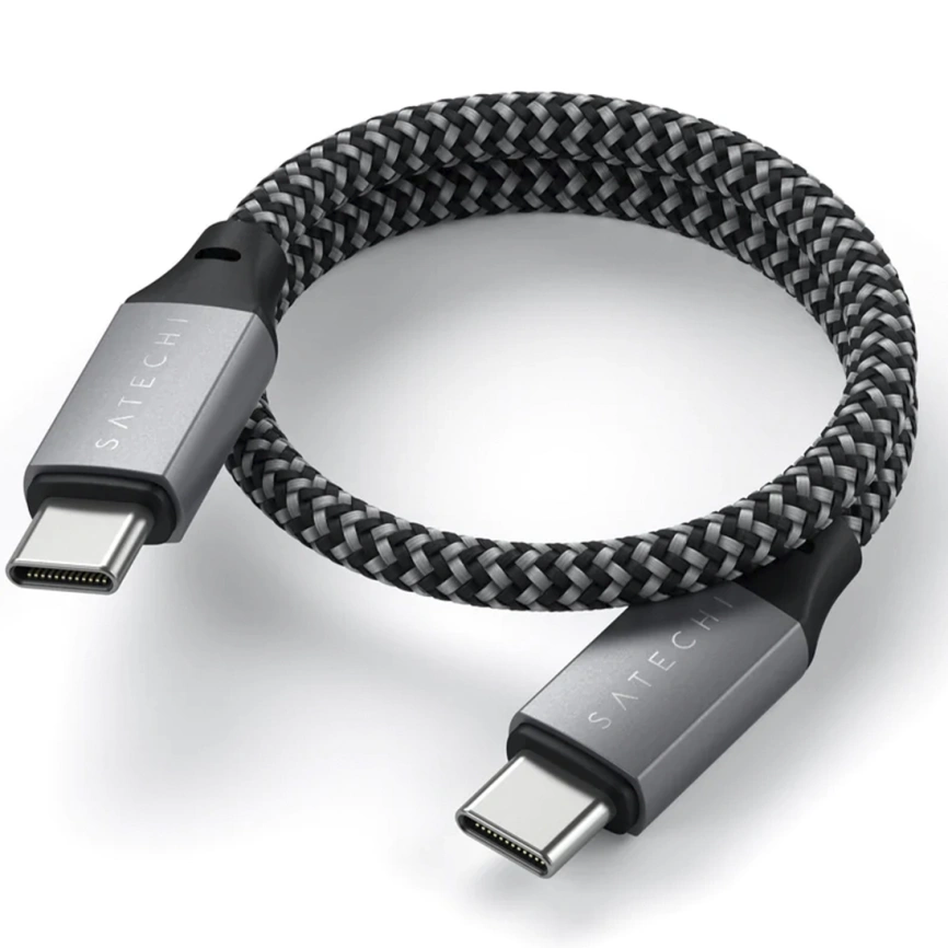 Кабель Satechi USB-C/USB-C 0,25m ST-TCC10M Space Grey фото 2