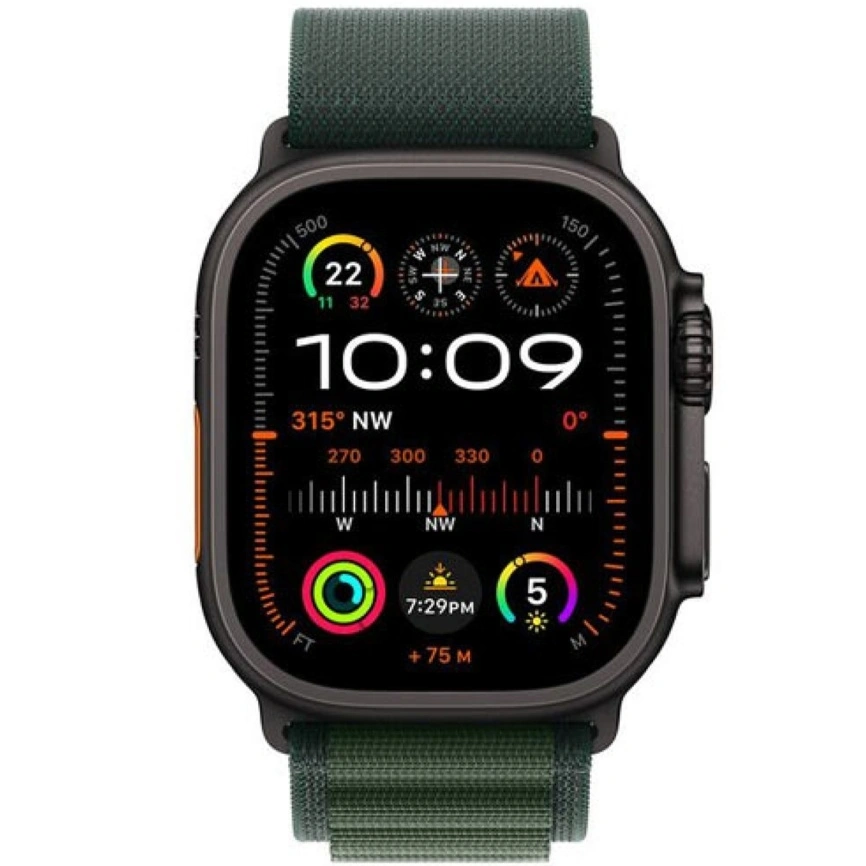 Смарт-часы Apple Watch Ultra 2 (2024) 49mm Black Titanium Case with Dark Green Alpine Loop S фото 3