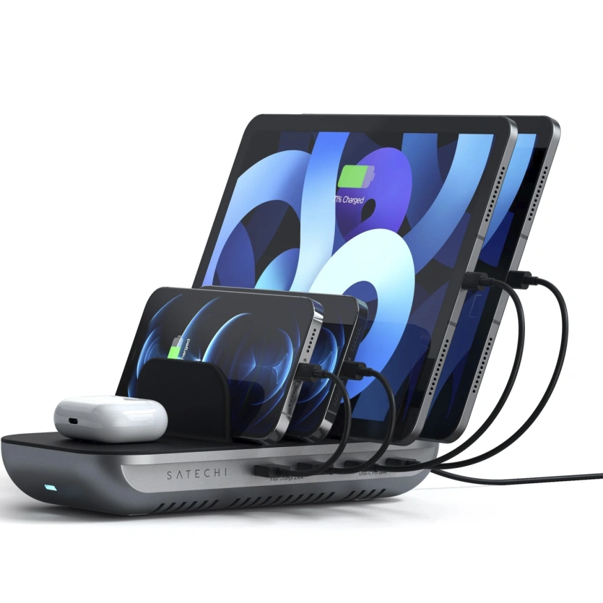 Беспроводное зарядное устройство Satechi Dock5 Multi-Device Charging Station Space Grey фото 1