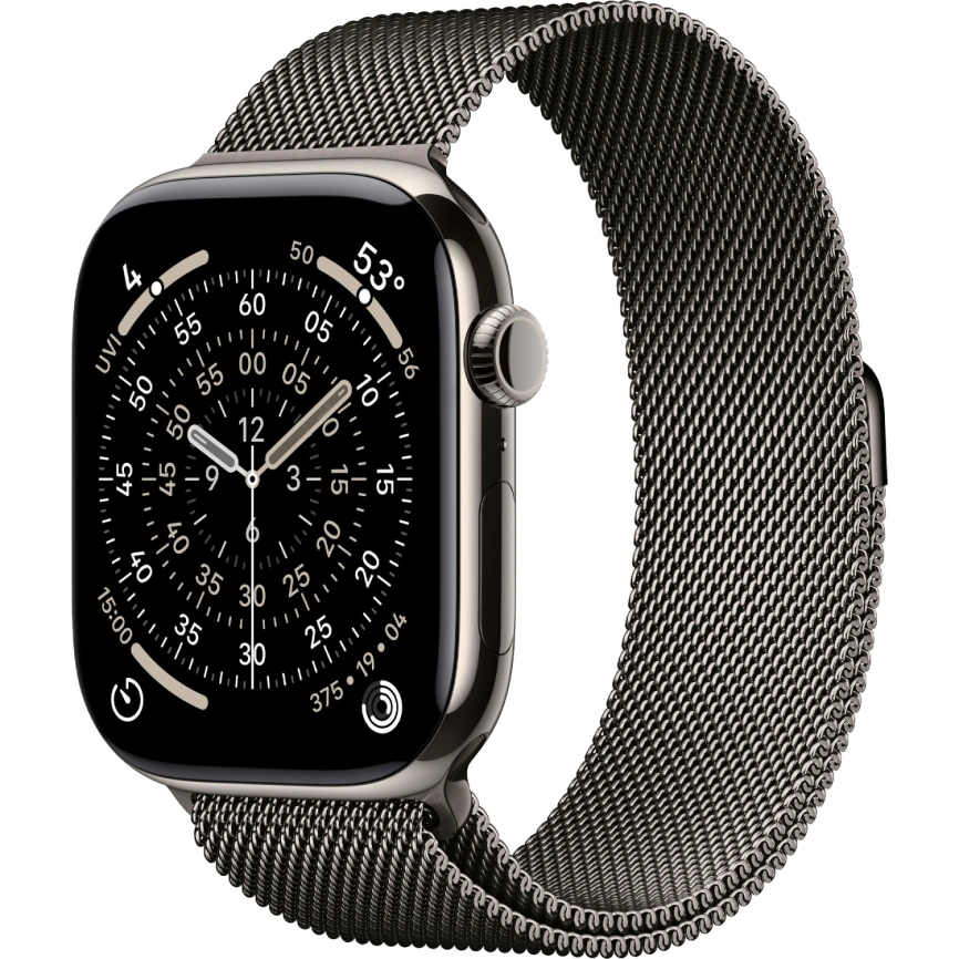 Смарт-часы Apple Watch Series 11 42mm Natural Titanium Case with Slate Milanese Loop фото 1
