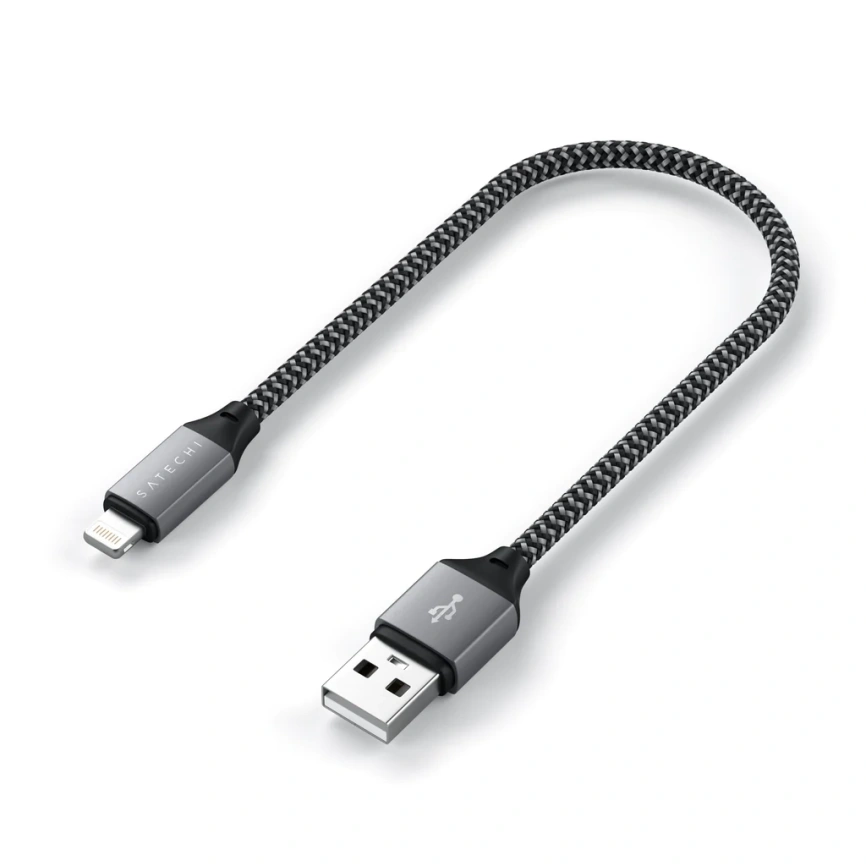Кабель Satechi USB-A/Lightning 0,25m ST-TAL10M Space Grey фото 3