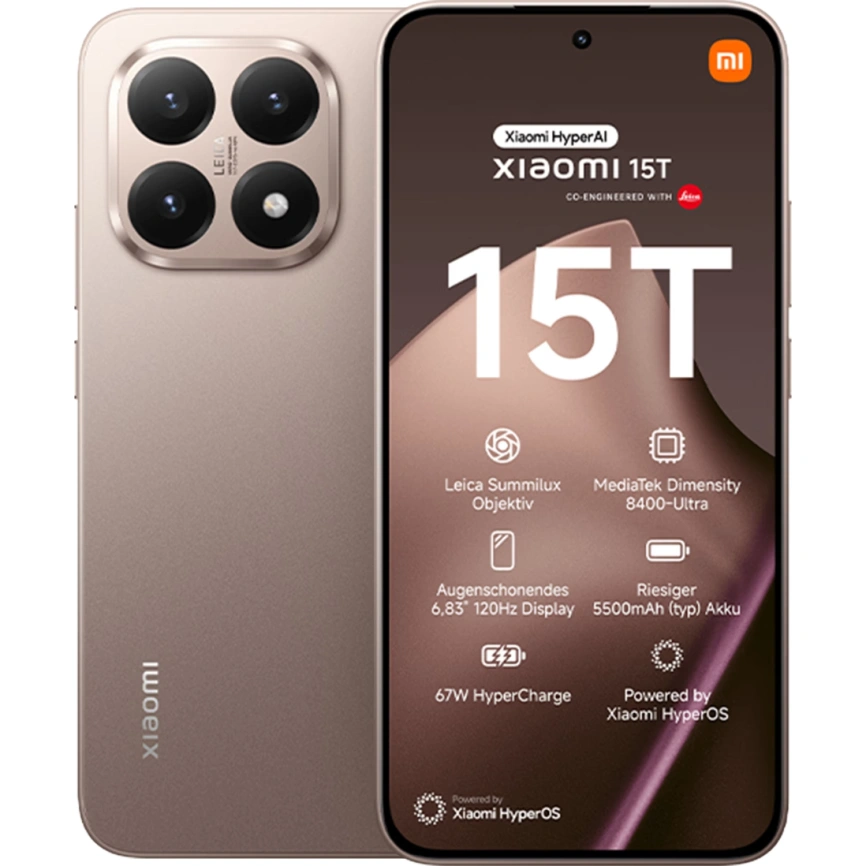 Смартфон Xiaomi 15T 12/256Gb Rose Gold EAC фото 1