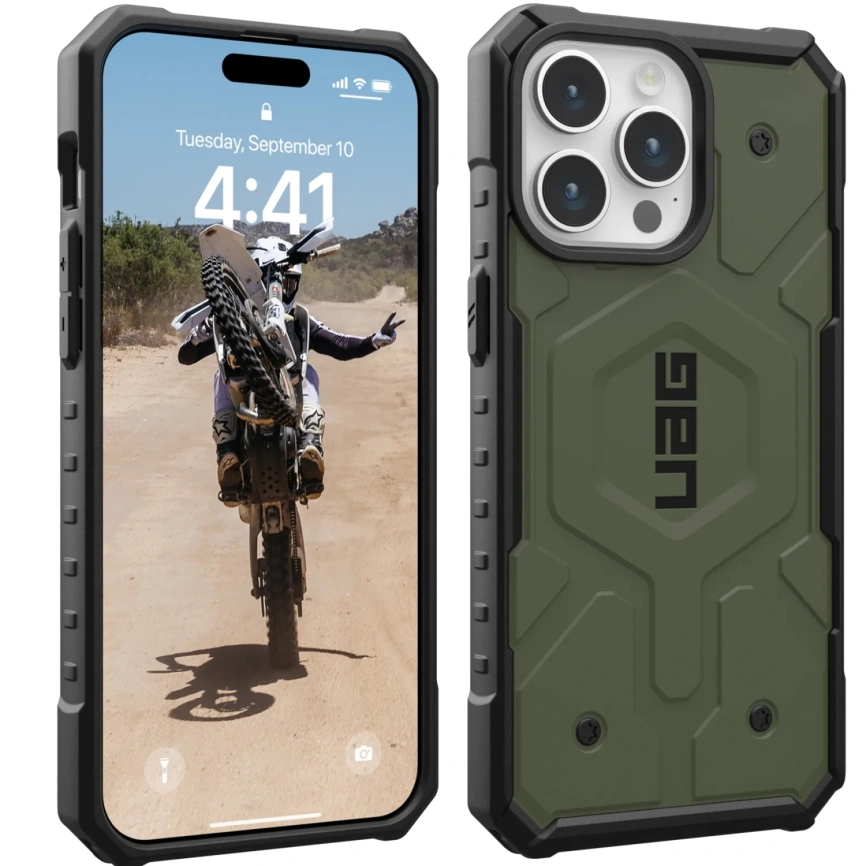 Чехол UAG с поддержкой MagSafe Pathfinder для iPhone 15 Pro Max Olive Drab (114301117272) фото 4