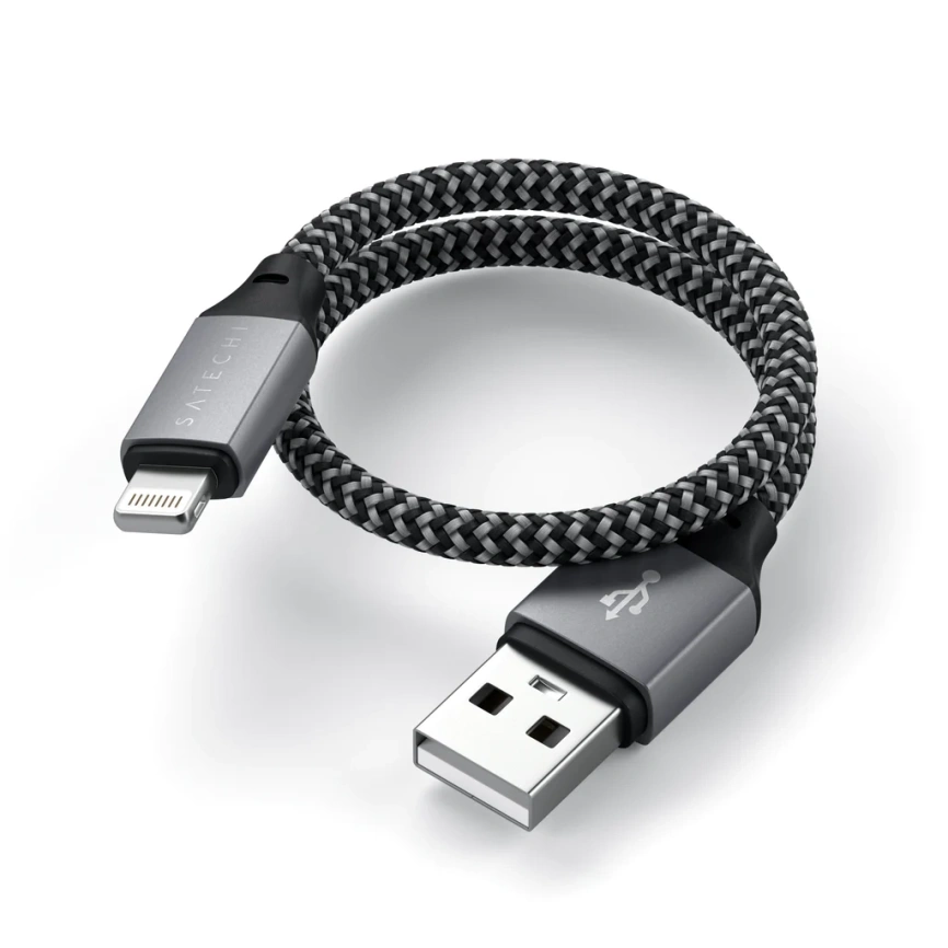 Кабель Satechi USB-A/Lightning 0,25m ST-TAL10M Space Grey фото 2