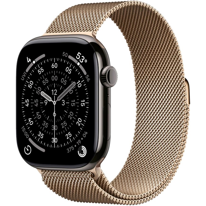 Смарт-часы Apple Watch Series 11 42mm Slate Titanium Case with Gold Milanese Loop фото 1