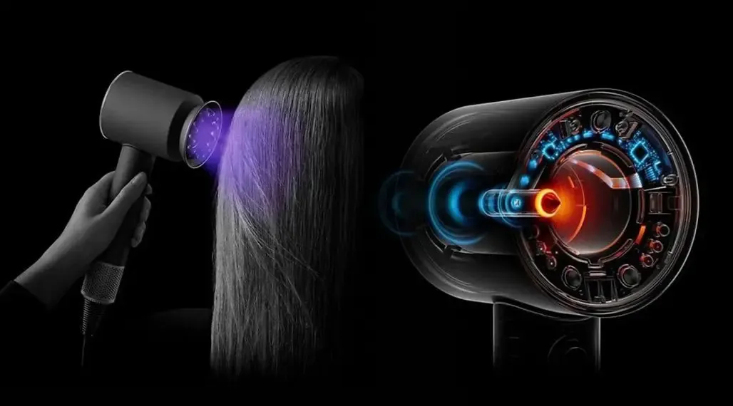стайлера Dyson в  в процессе использования, с акцентом на правильную технику и безопасность
